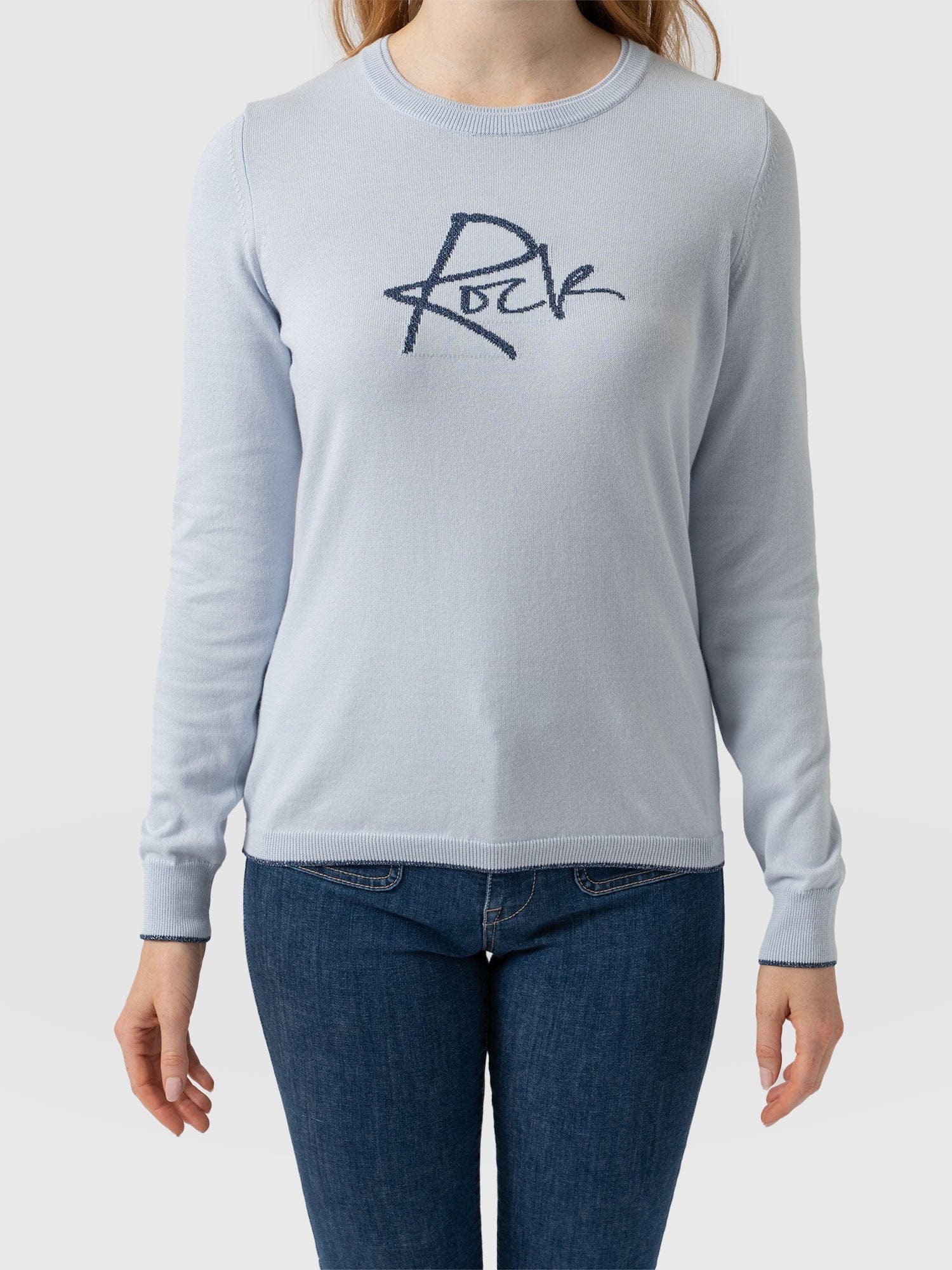 Rock Intarsia Jumper - Pale Blue